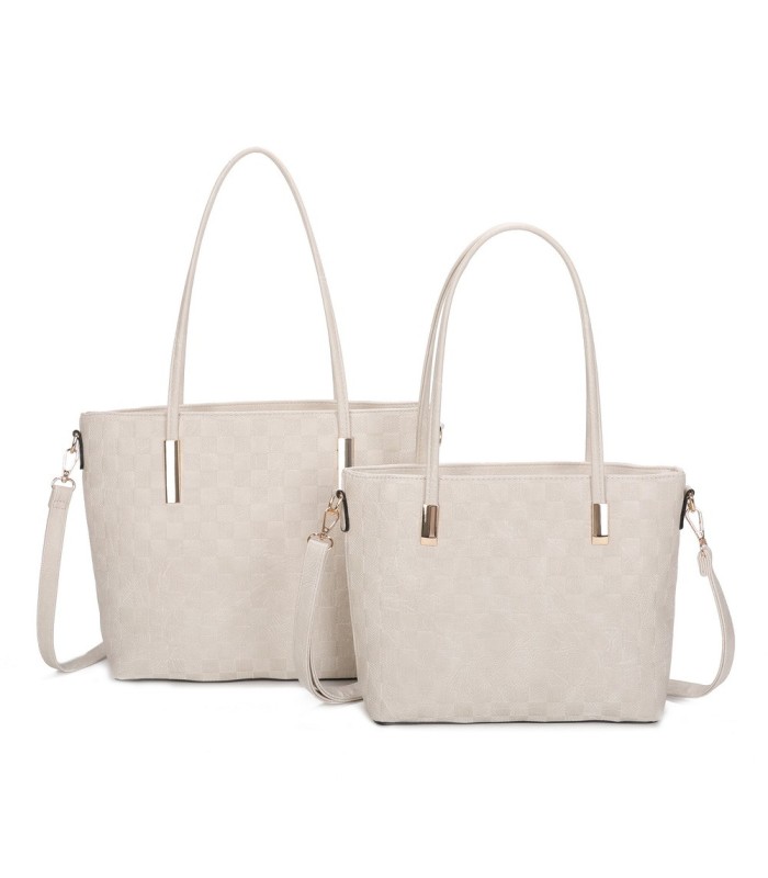 T11753 - Bolso conjunto con bandolera y textura ajedrezada