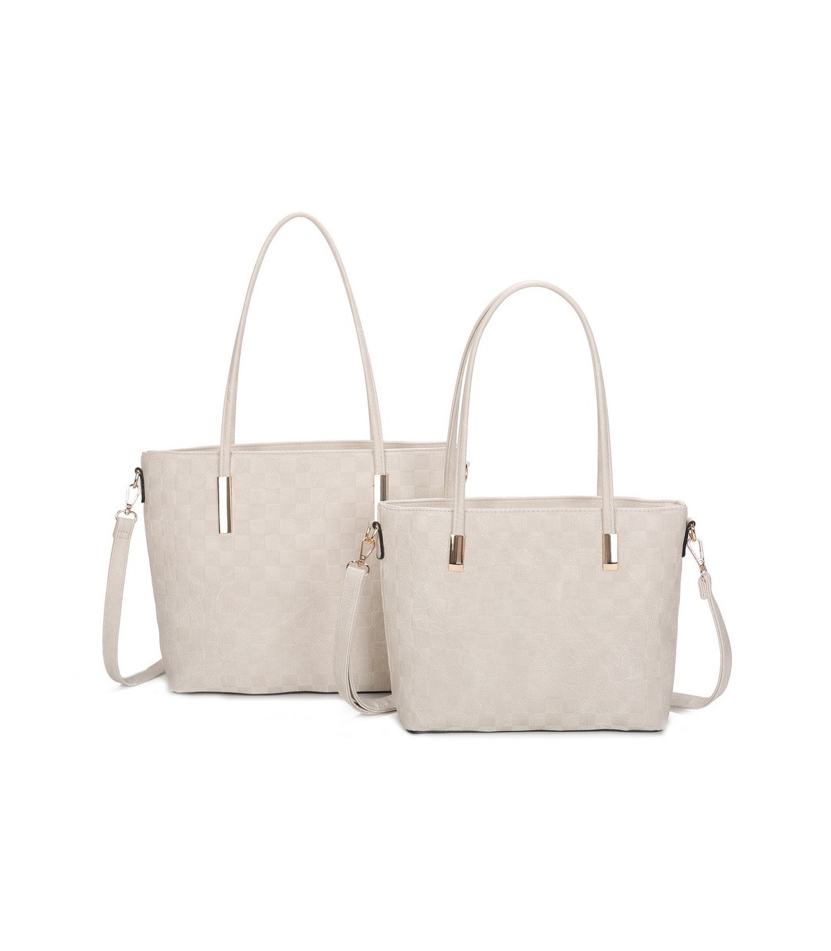 T11753 - Bolso conjunto con bandolera y textura ajedrezada