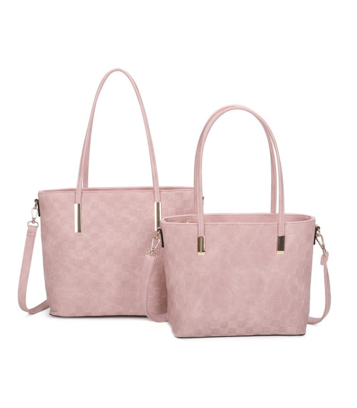 T11753 - Bolso conjunto con bandolera y textura ajedrezada