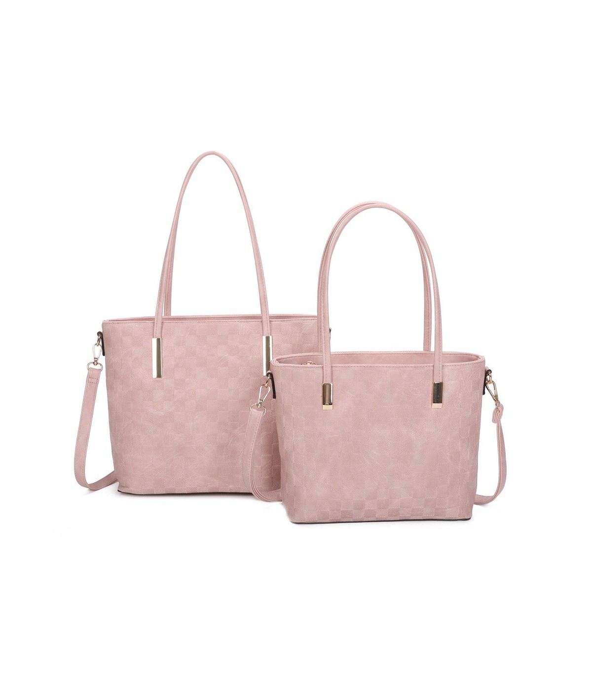 T11753 - Bolso conjunto con bandolera y textura ajedrezada