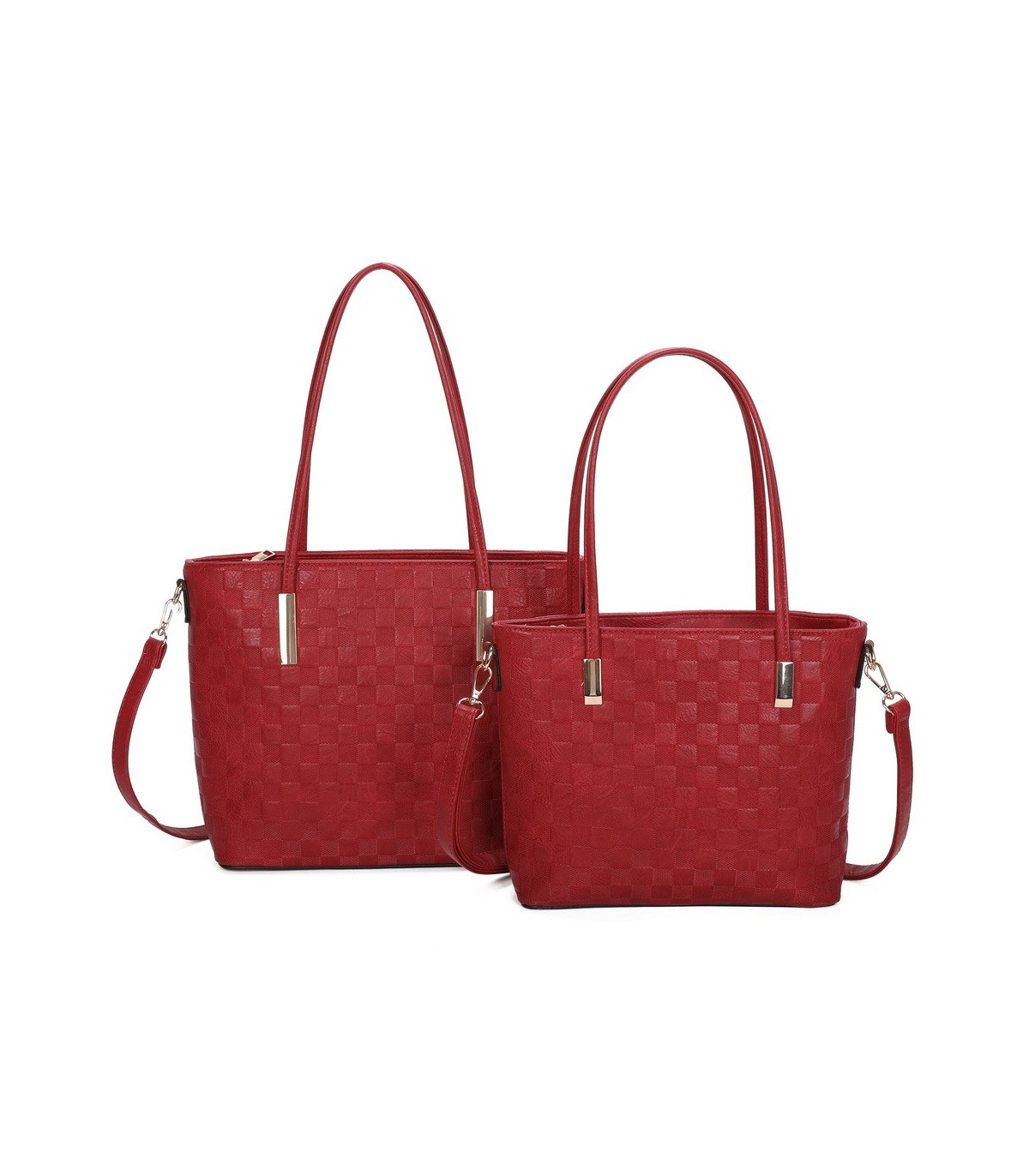 T11753 - Bolso conjunto con bandolera y textura ajedrezada