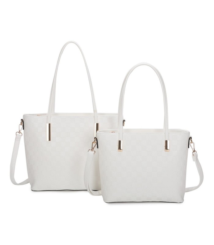 T11753 - Bolso conjunto con bandolera y textura ajedrezada