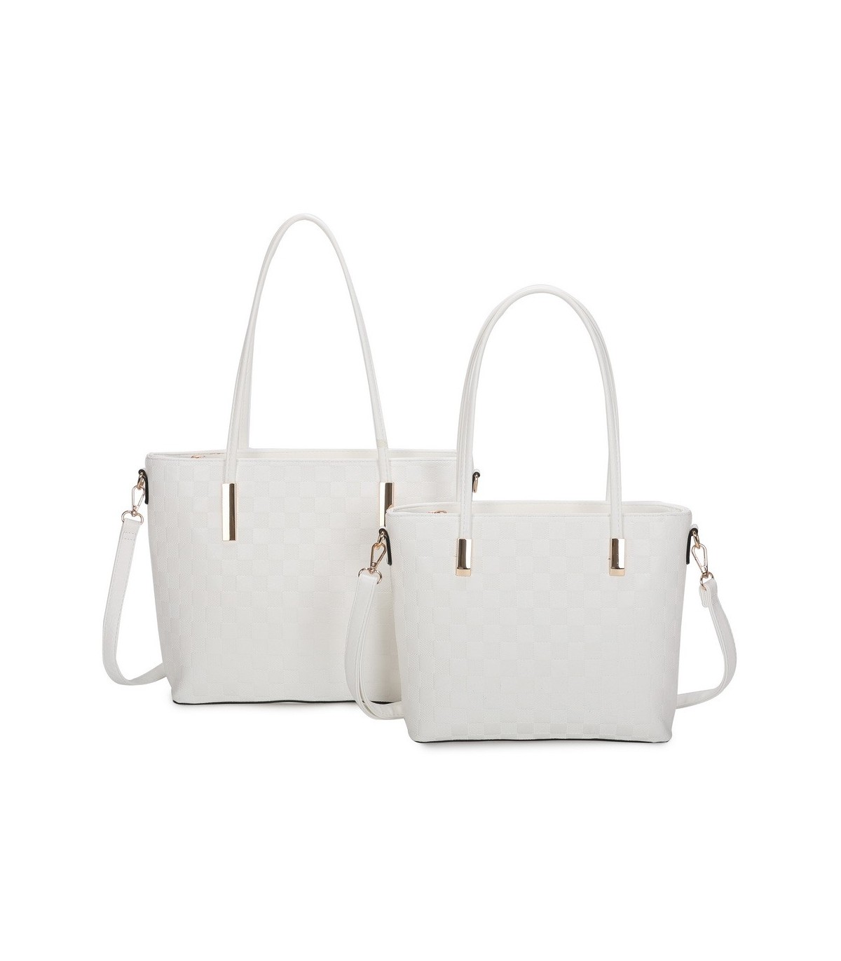 T11753 - Bolso conjunto con bandolera y textura ajedrezada