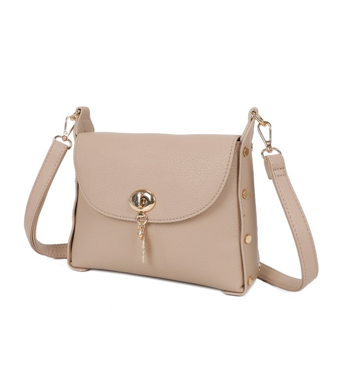 T11768 - Bolso pequeño con adorno de pluma dorada