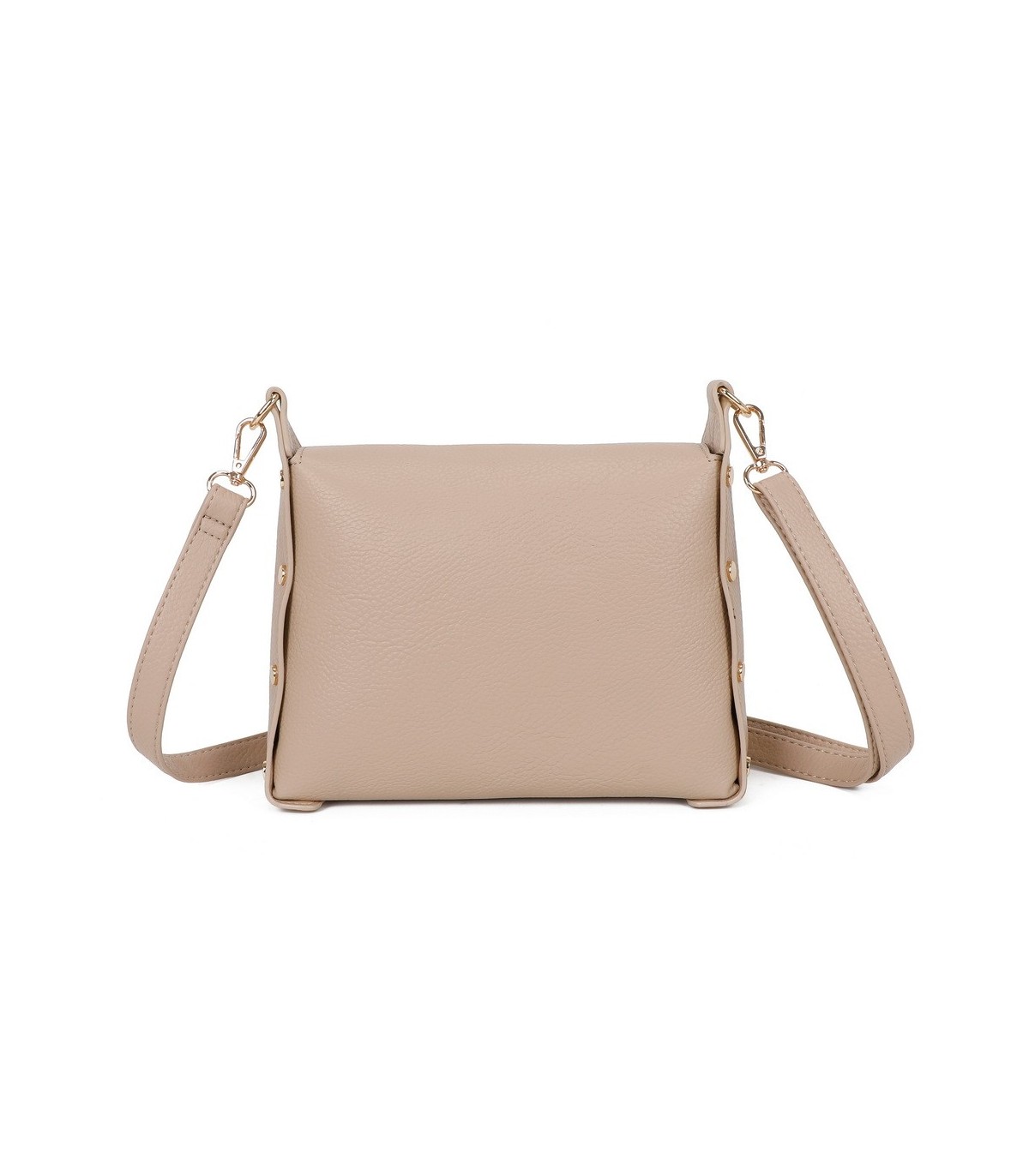 T11768 - Bolso pequeño con adorno de pluma dorada
