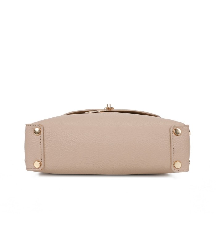 T11768 - Bolso pequeño con adorno de pluma dorada