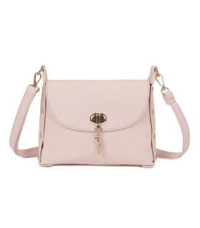 T11768 - Bolso pequeño con adorno de pluma dorada