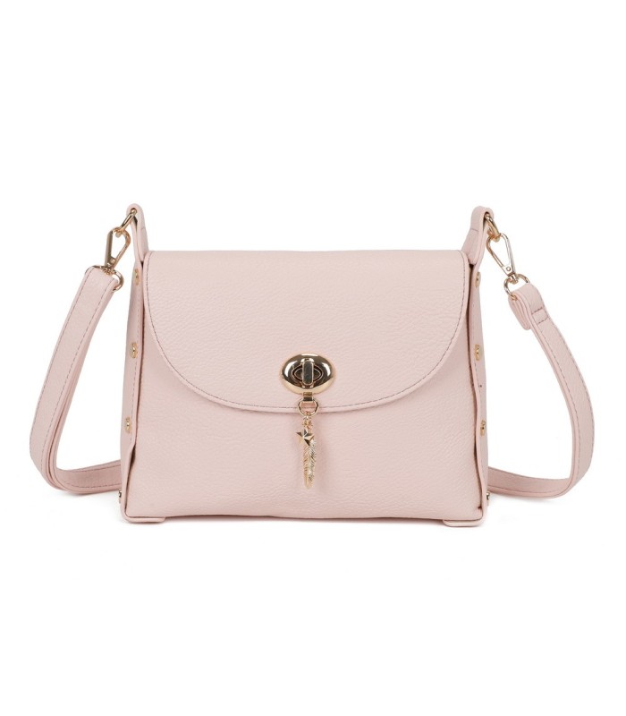 T11768 - Bolso pequeño con adorno de pluma dorada