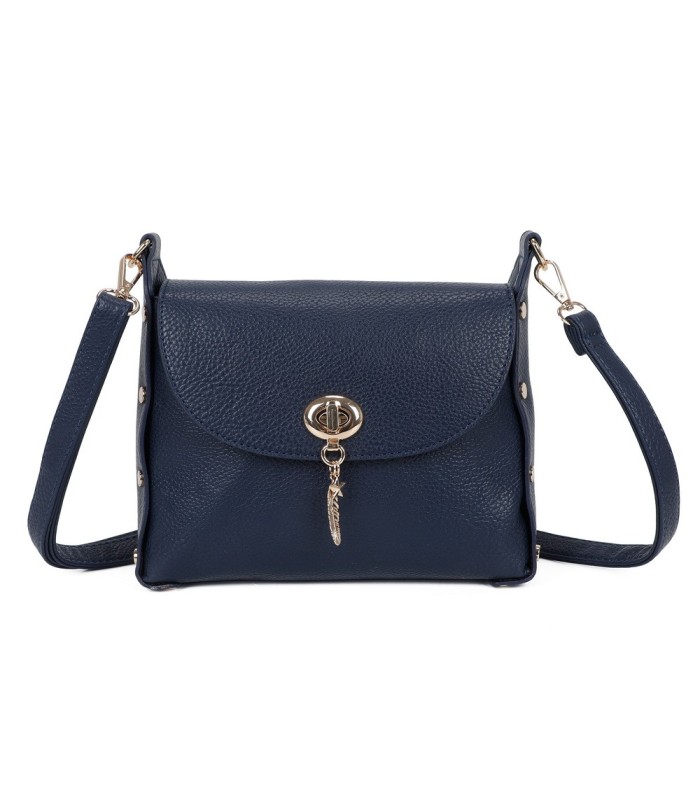 T11768 - Bolso pequeño con adorno de pluma dorada