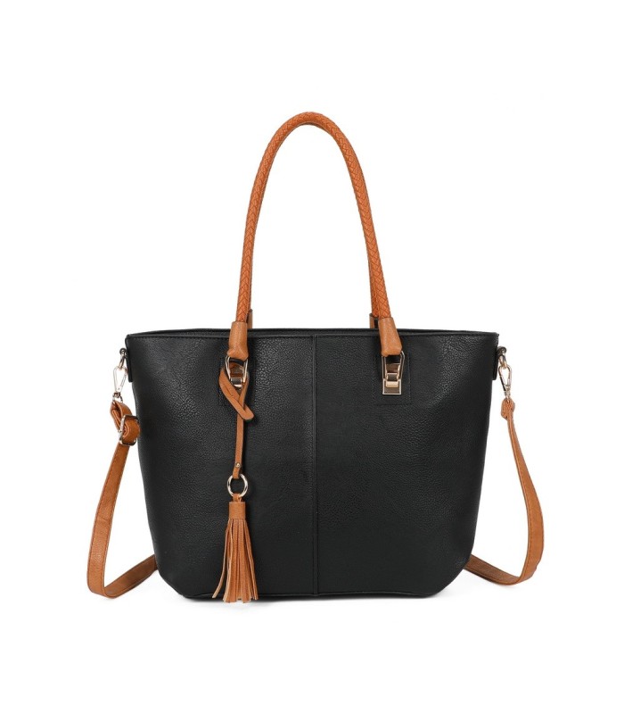 T11747 - Bolso con borla decorativa y apto para llevar en el hombro