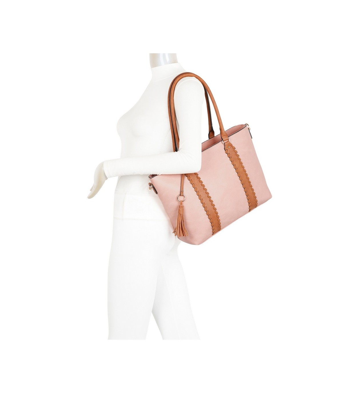 T11748 - Bolso con adorno trenzado y borla