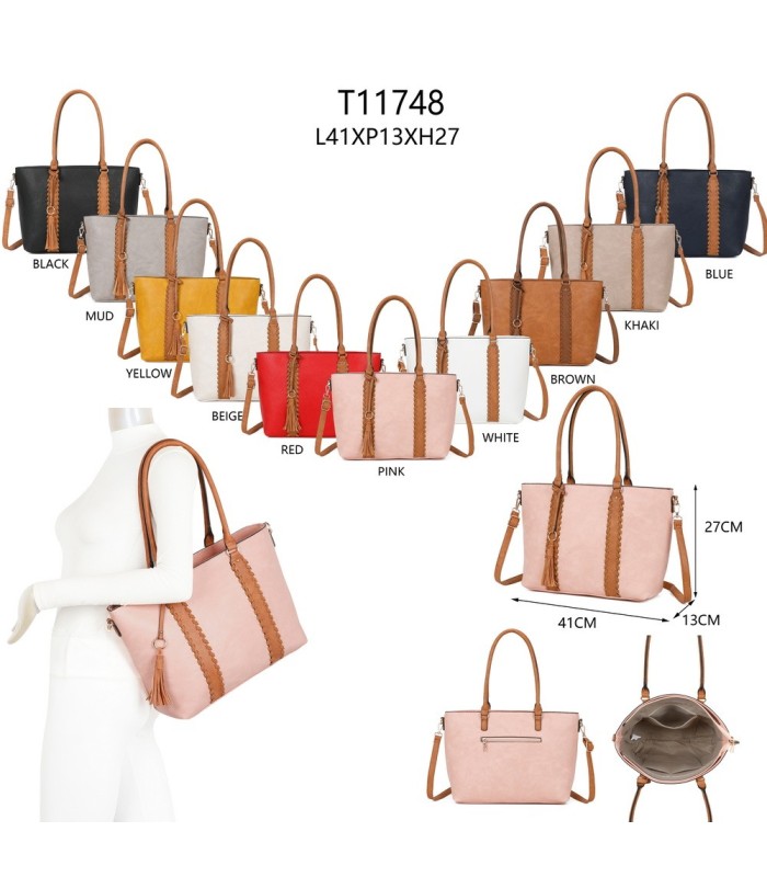 T11748 - Bolso con adorno trenzado y borla