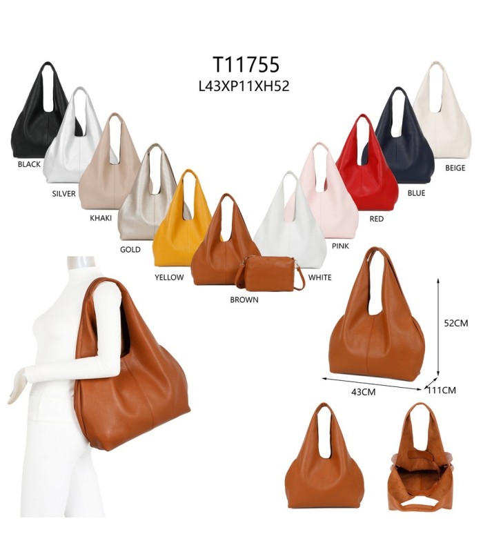 T11755 - Bolso de con neceser y asas grandes