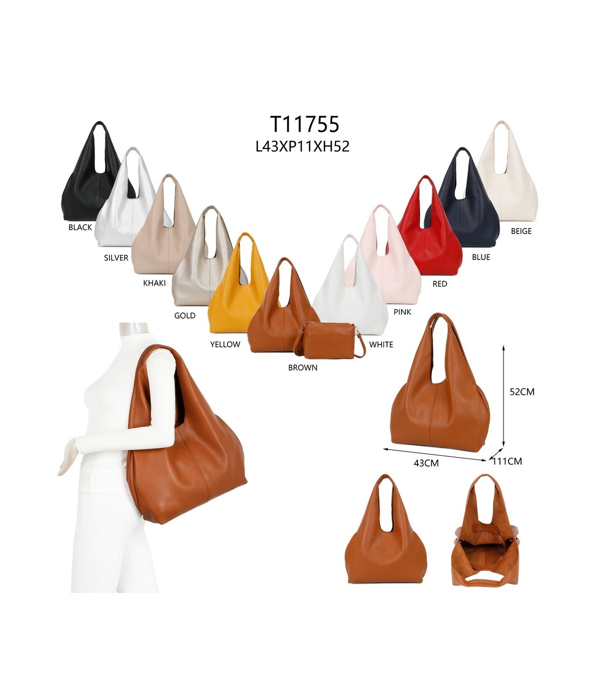 T11755 - Bolso de con neceser y asas grandes