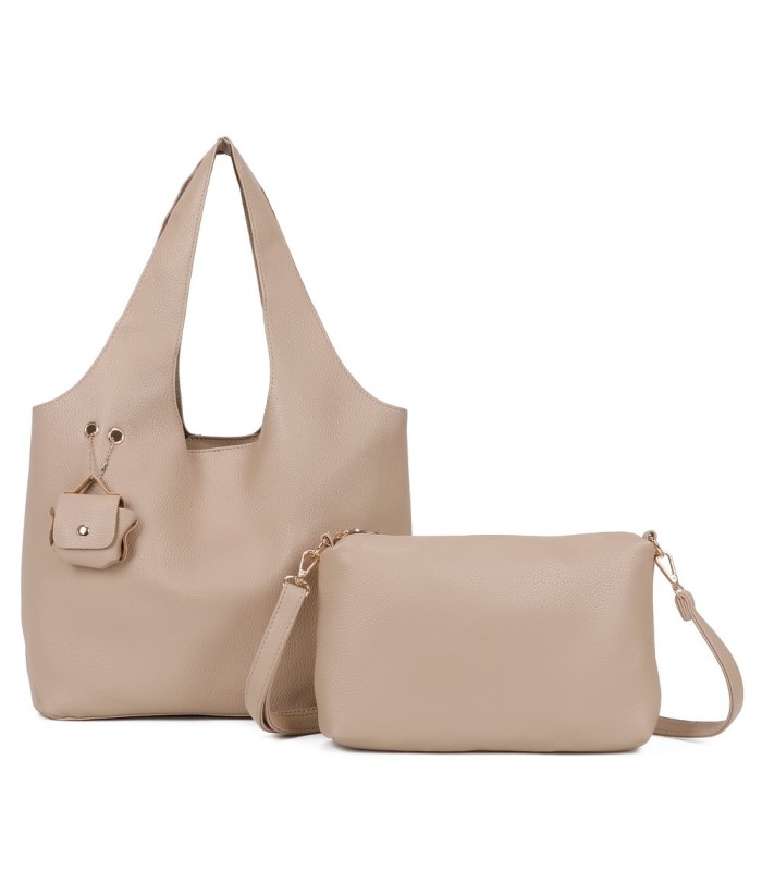 T11756 - Bolso rectangular de asas grandes con neceser y monedero