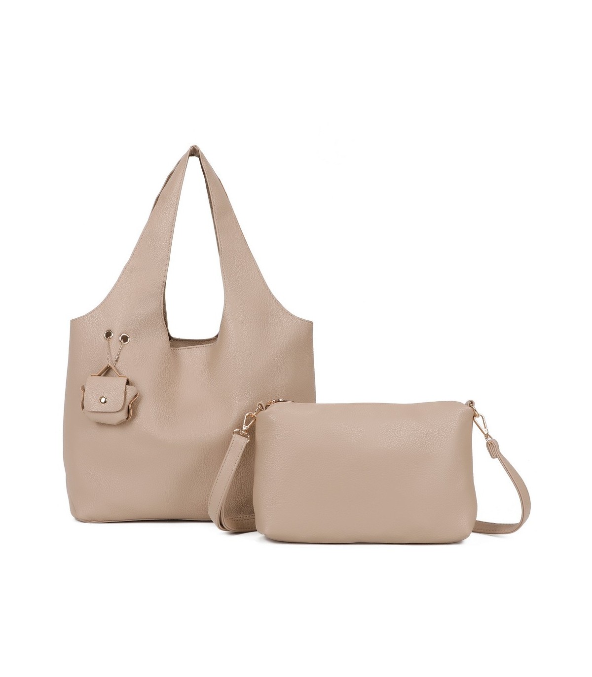 T11756 - Bolso rectangular de asas grandes con neceser y monedero