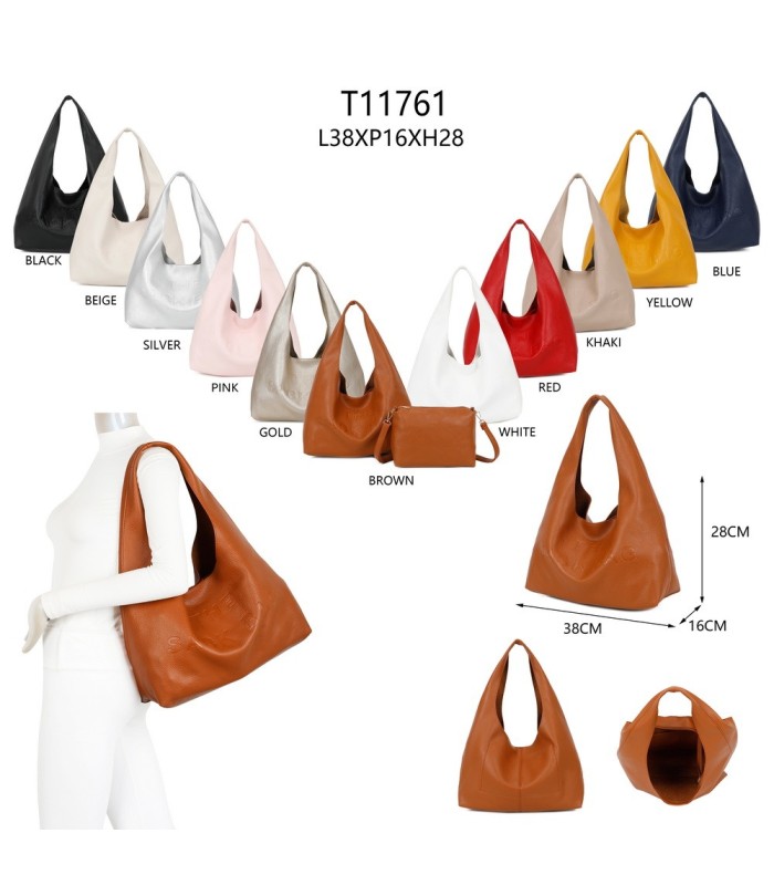 T11761 - Bolso con neceser y letras grabadas