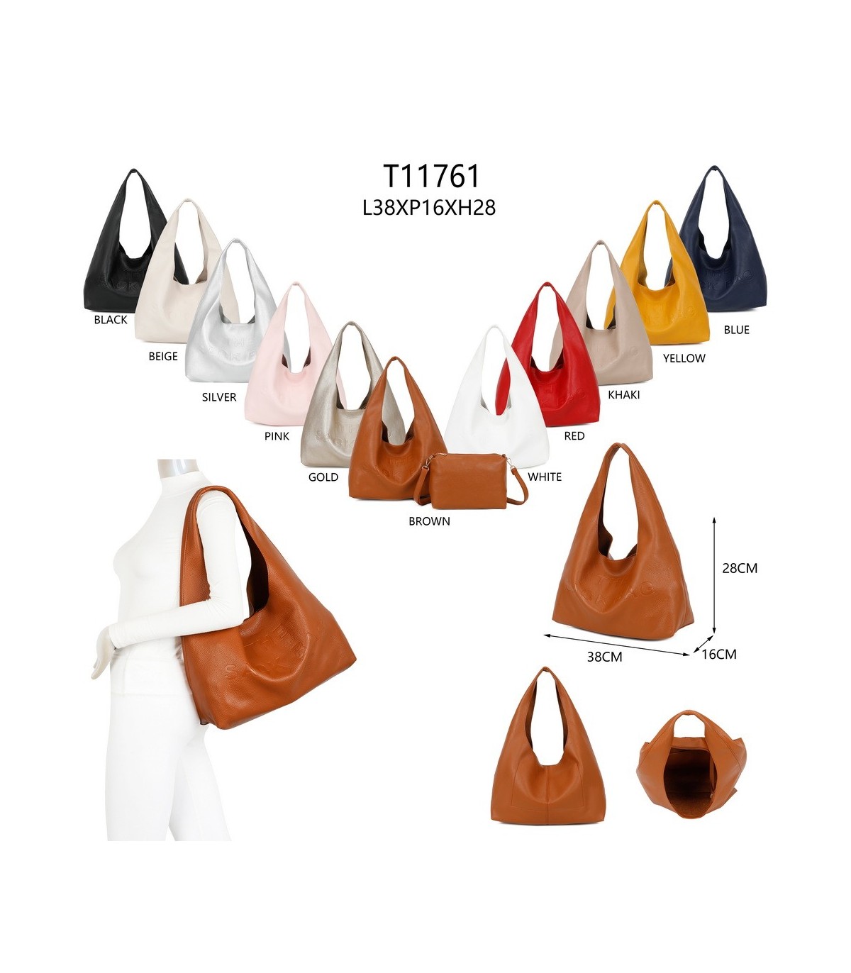 T11761 - Bolso con neceser y letras grabadas