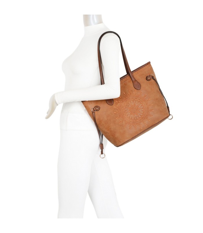 T11733 - Bolso de hombro con bordado de sol