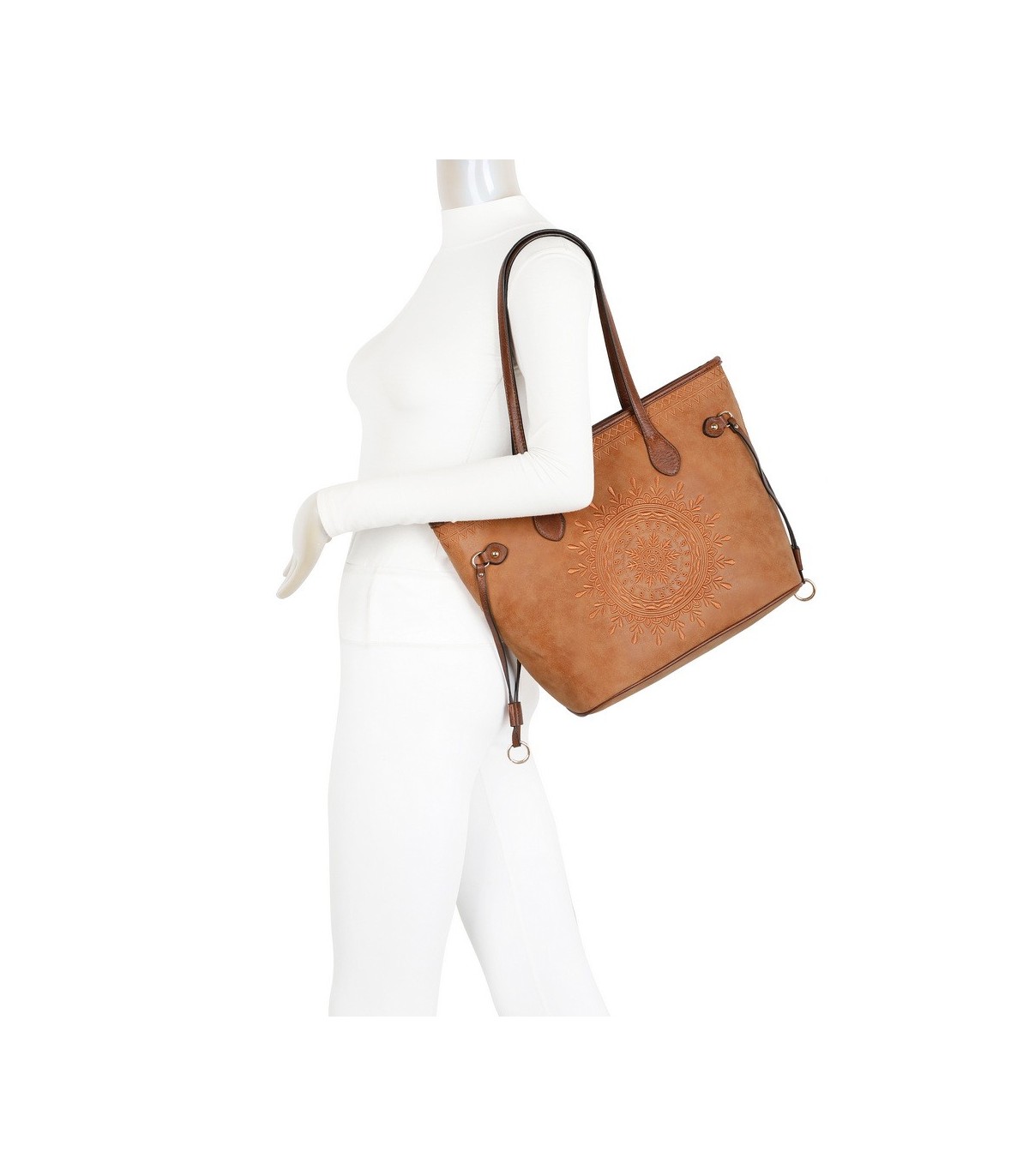 T11733 - Bolso de hombro con bordado de sol