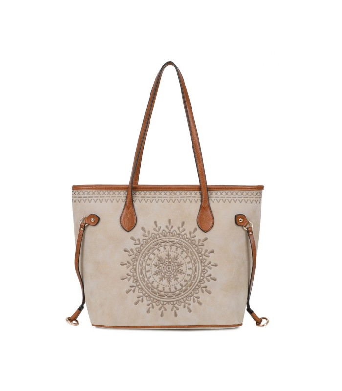 T11733 - Bolso de hombro con bordado de sol