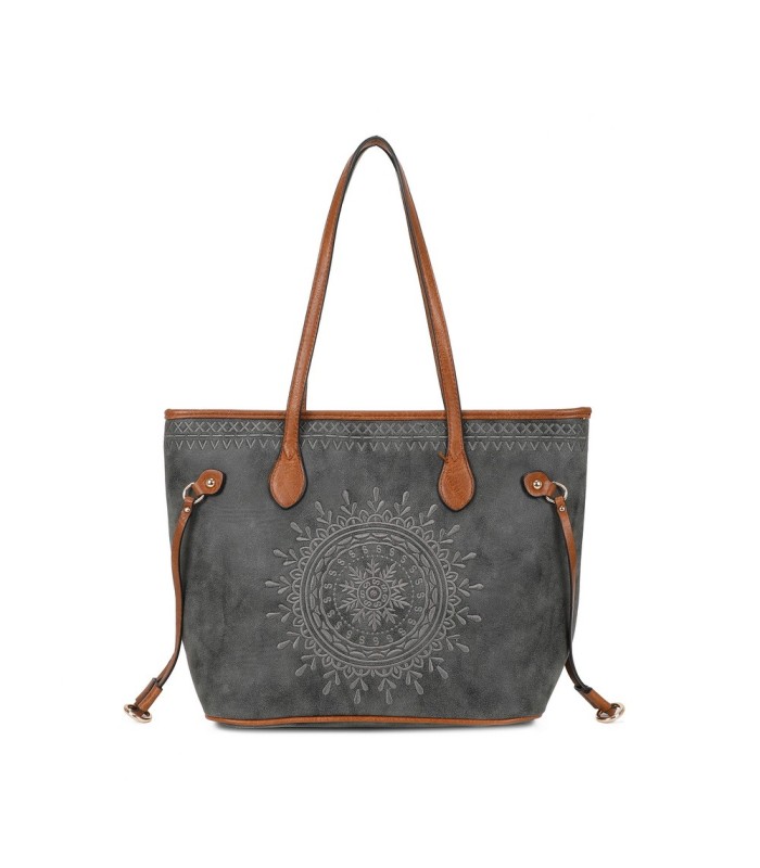 T11733 - Bolso de hombro con bordado de sol
