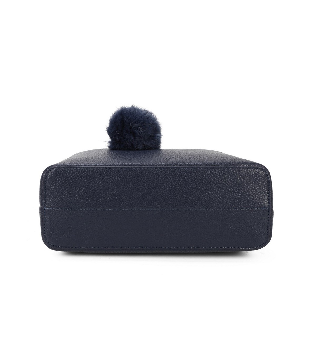 T11765 - Bolso de mano con pompón y pañuelo del mismo color