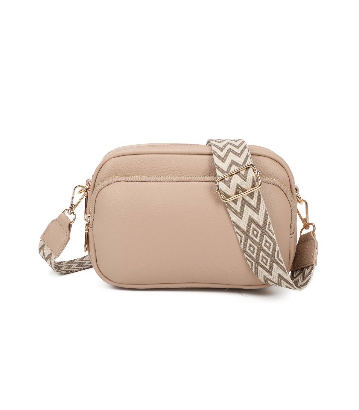 T11766 - Bolso bandolera con motivos geométricos