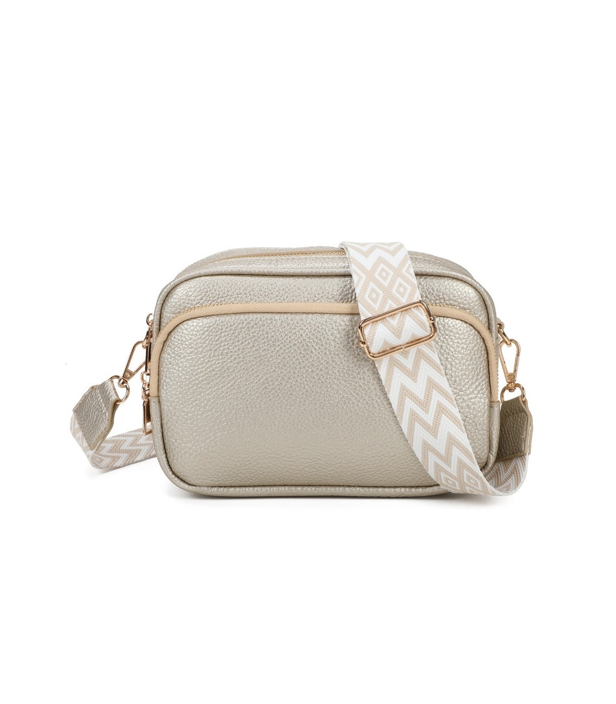 T11766 - Bolso bandolera con motivos geométricos