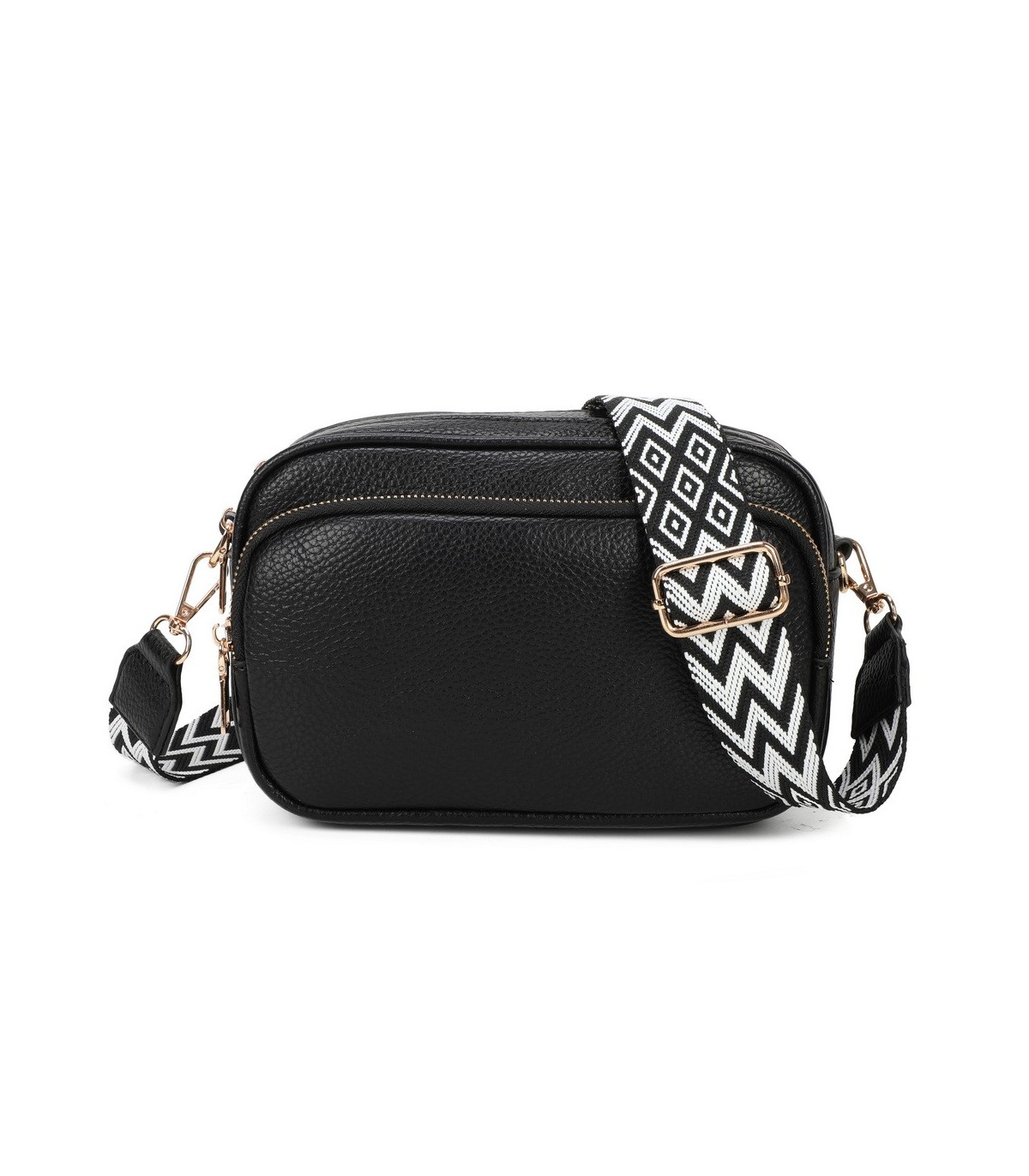 T11766 - Bolso bandolera con motivos geométricos