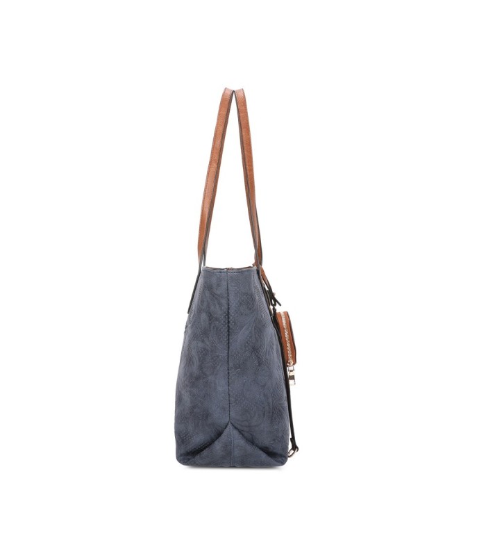 T11725 - Bolso de hombro con monedero y textura de hojas