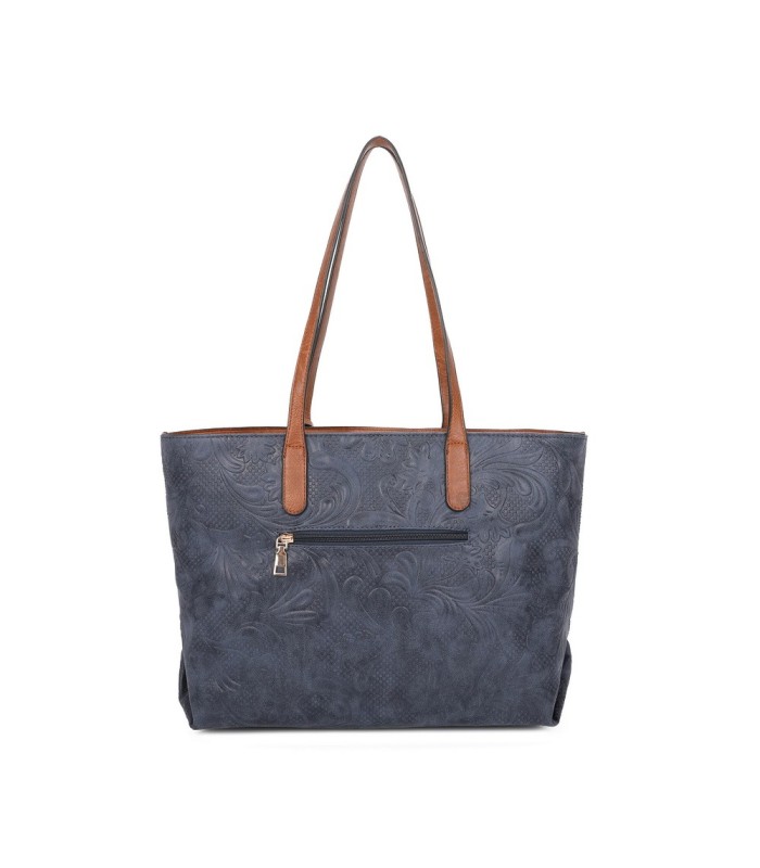 T11725 - Bolso de hombro con monedero y textura de hojas