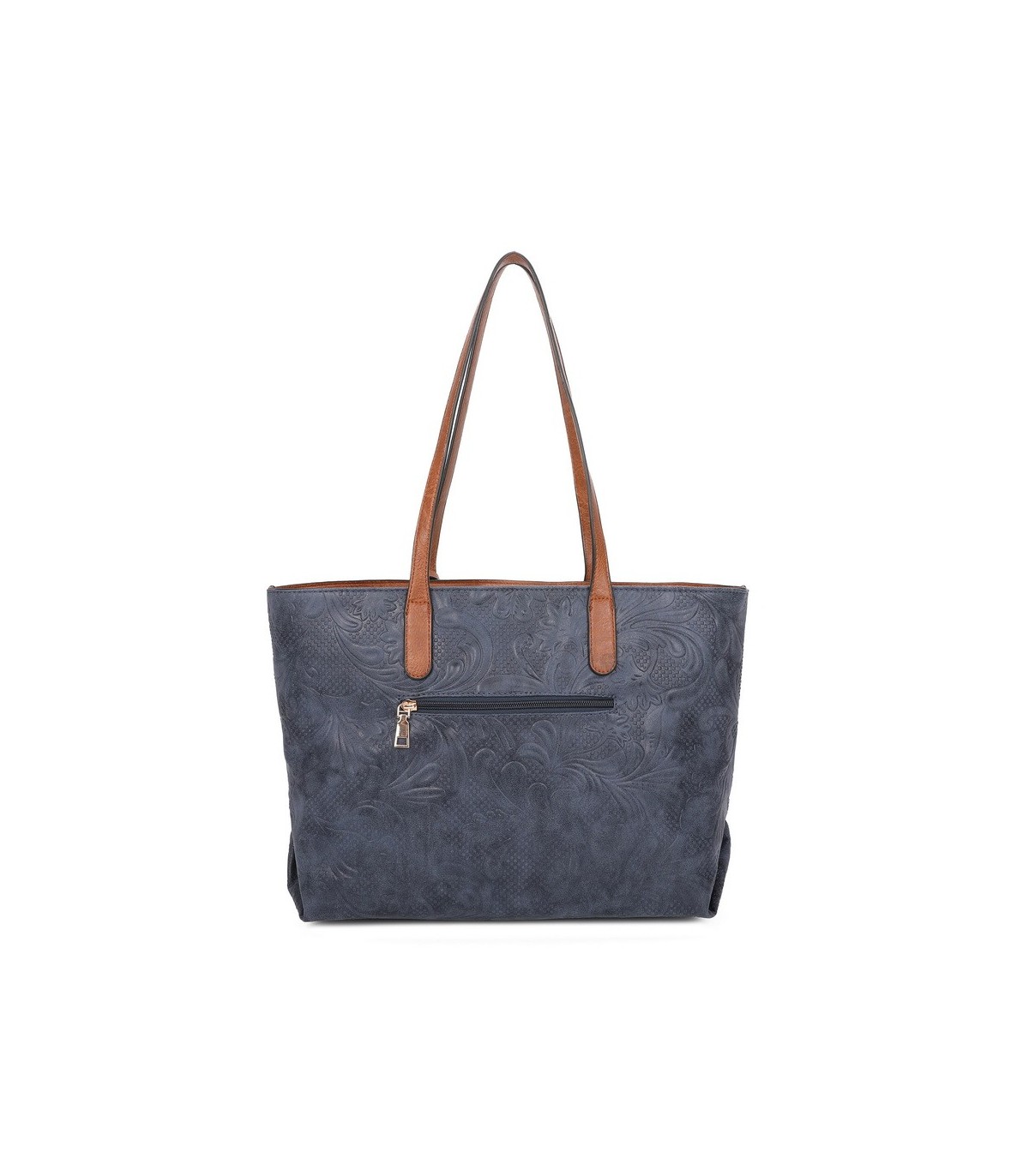 T11725 - Bolso de hombro con monedero y textura de hojas