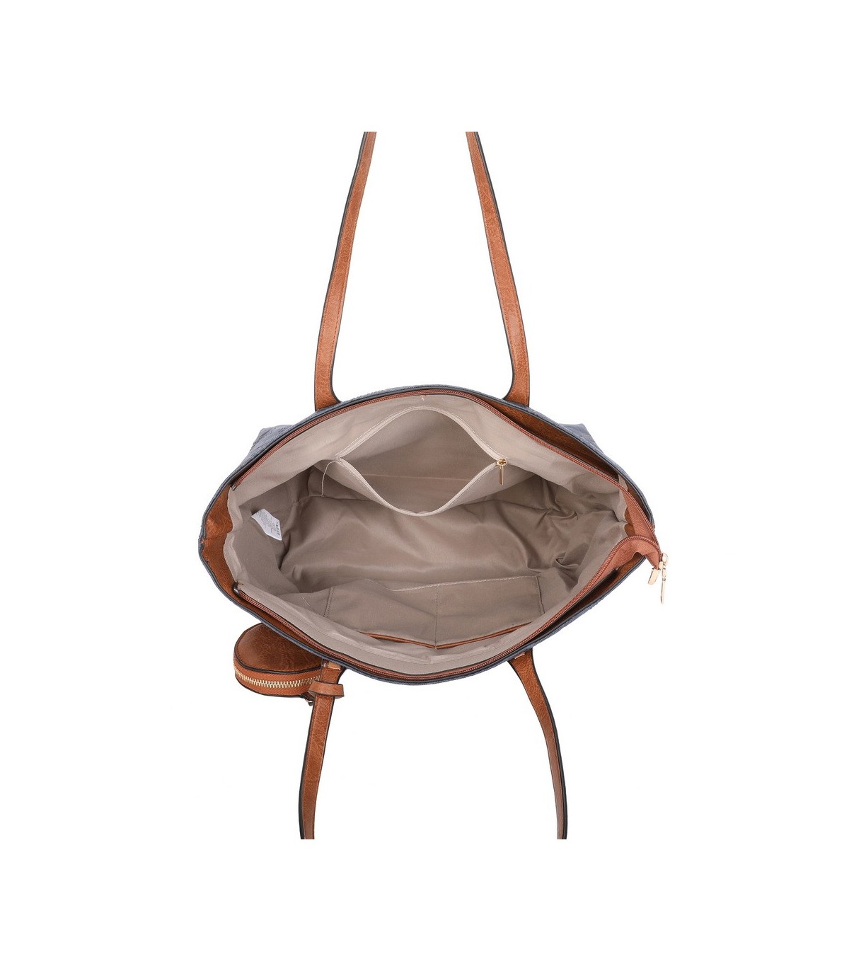 T11725 - Bolso de hombro con monedero y textura de hojas