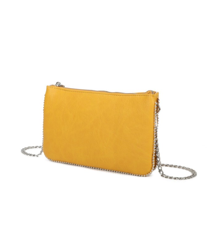 SG001 -  Bolso bandolera para mujer con cadena plateada y dos compartimentos