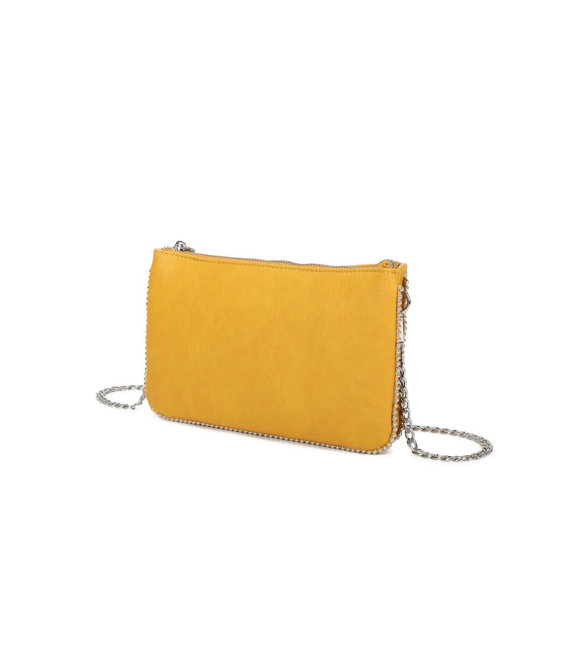 SG001 -  Bolso bandolera para mujer con cadena plateada y dos compartimentos