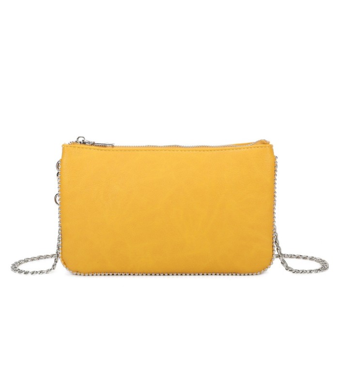 SG001 -  Bolso bandolera para mujer con cadena plateada y dos compartimentos