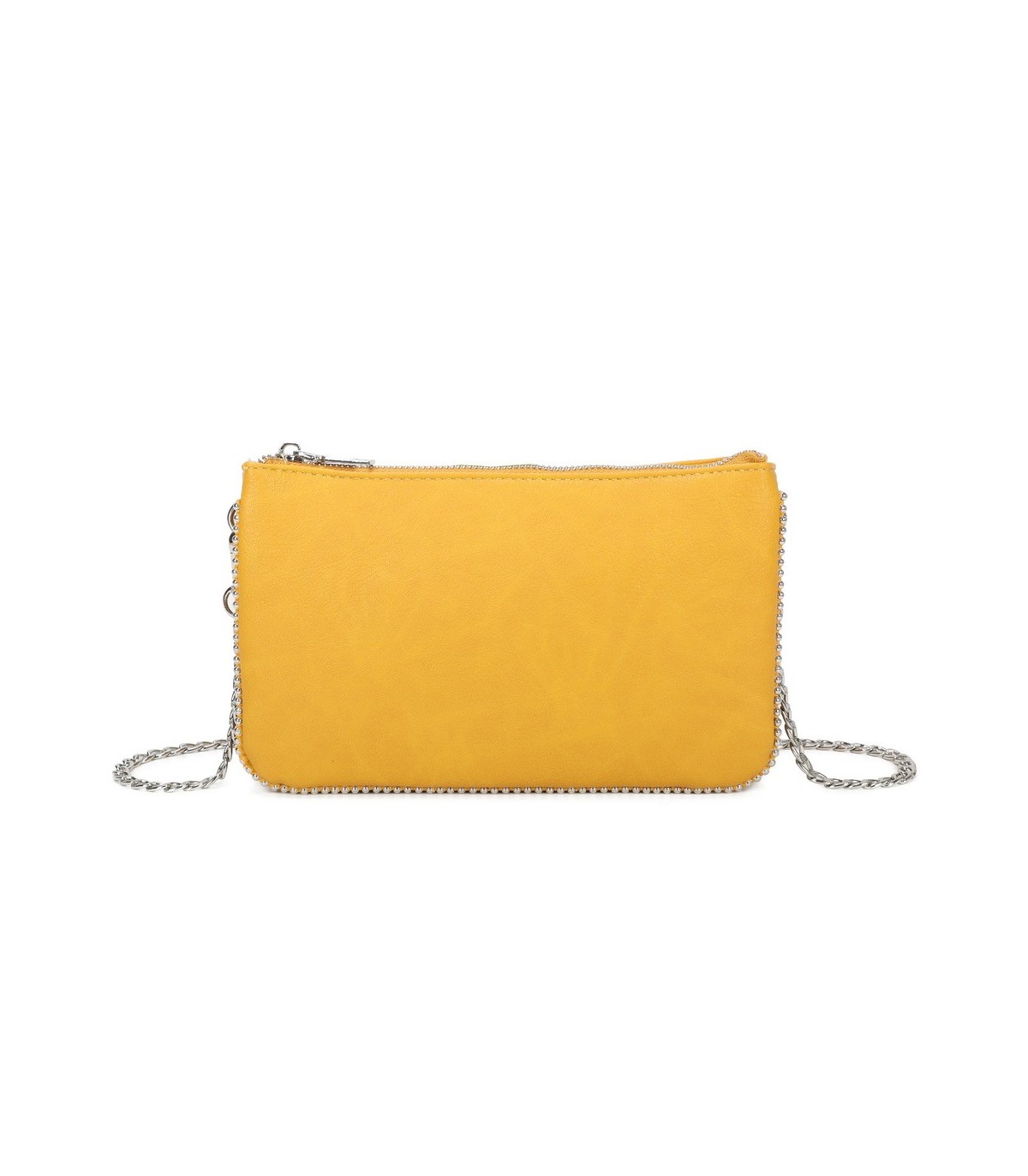 SG001 -  Bolso bandolera para mujer con cadena plateada y dos compartimentos