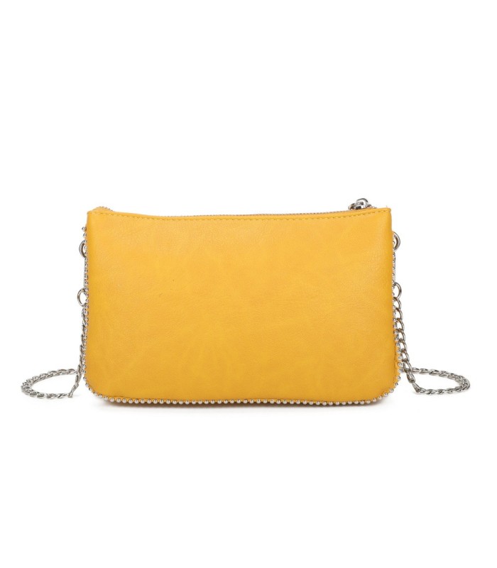 SG001 -  Bolso bandolera para mujer con cadena plateada y dos compartimentos