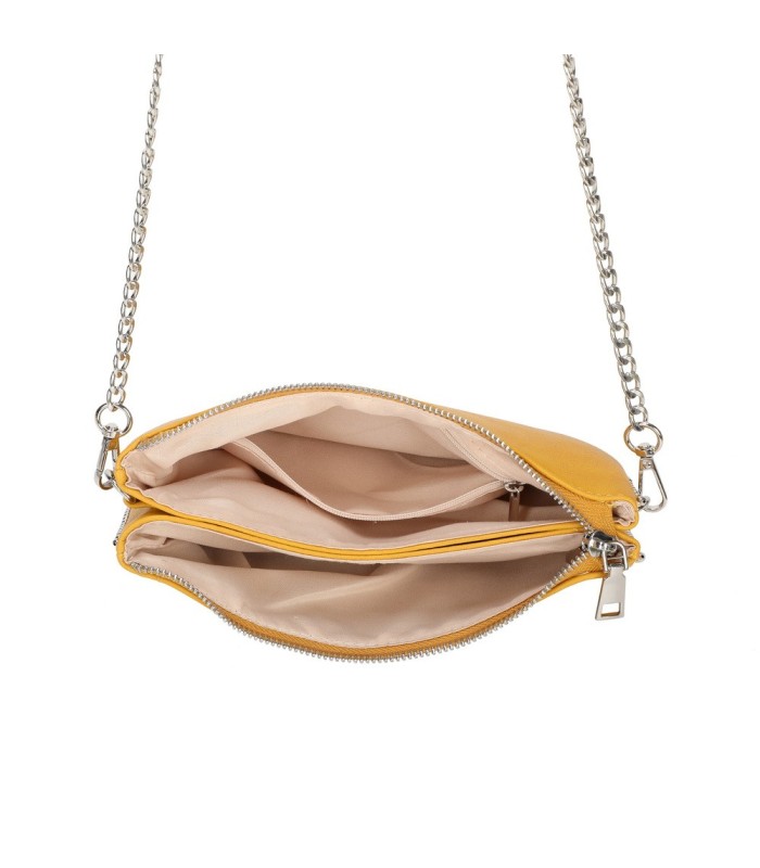 SG001 -  Bolso bandolera para mujer con cadena plateada y dos compartimentos