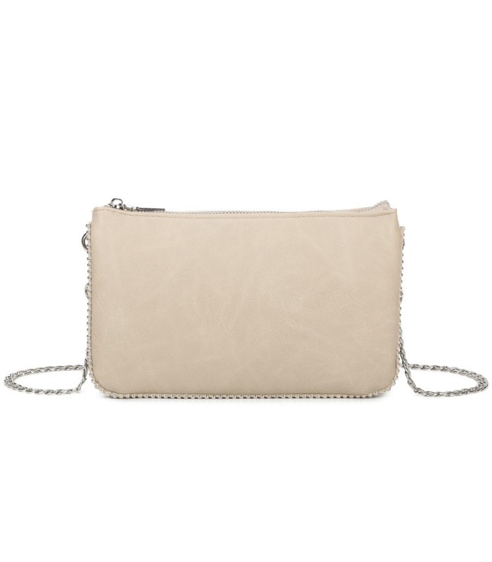 SG001 -  Bolso bandolera para mujer con cadena plateada y dos compartimentos