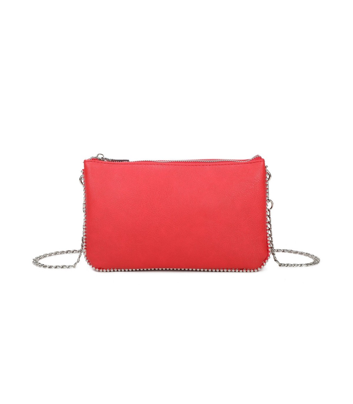 SG001 -  Bolso bandolera para mujer con cadena plateada y dos compartimentos