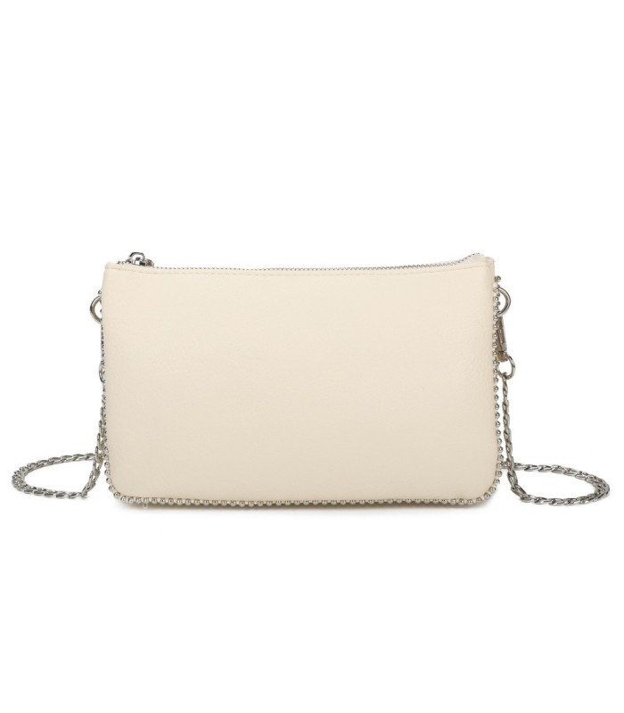 SG001 -  Bolso bandolera para mujer con cadena plateada y dos compartimentos