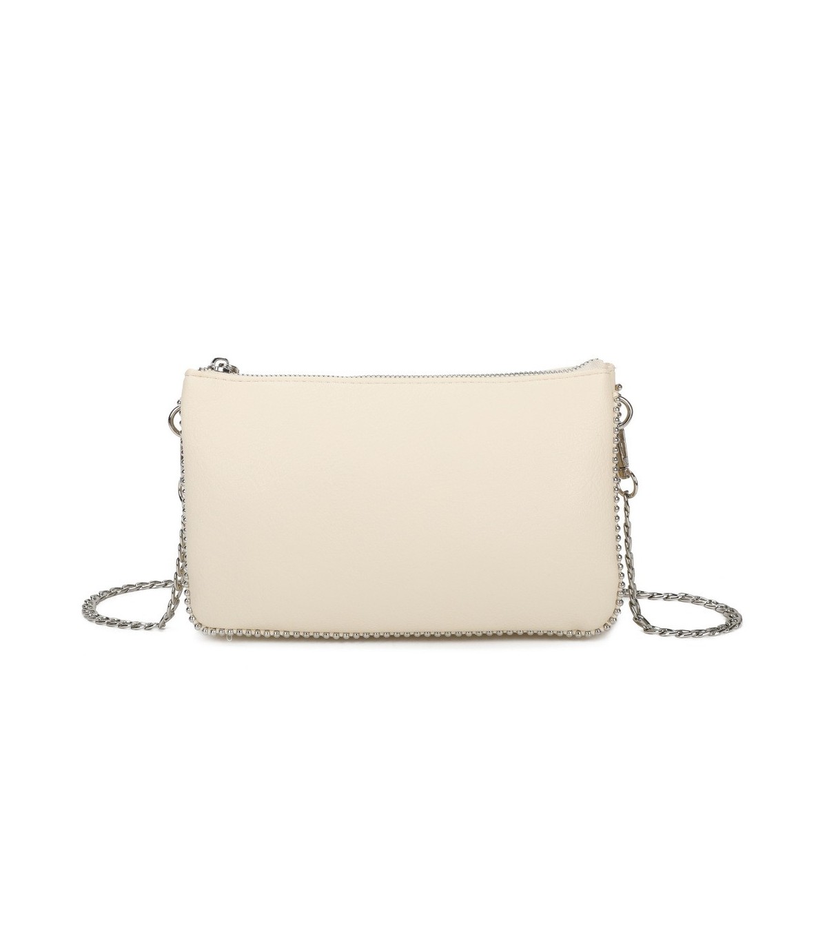 SG001 -  Bolso bandolera para mujer con cadena plateada y dos compartimentos