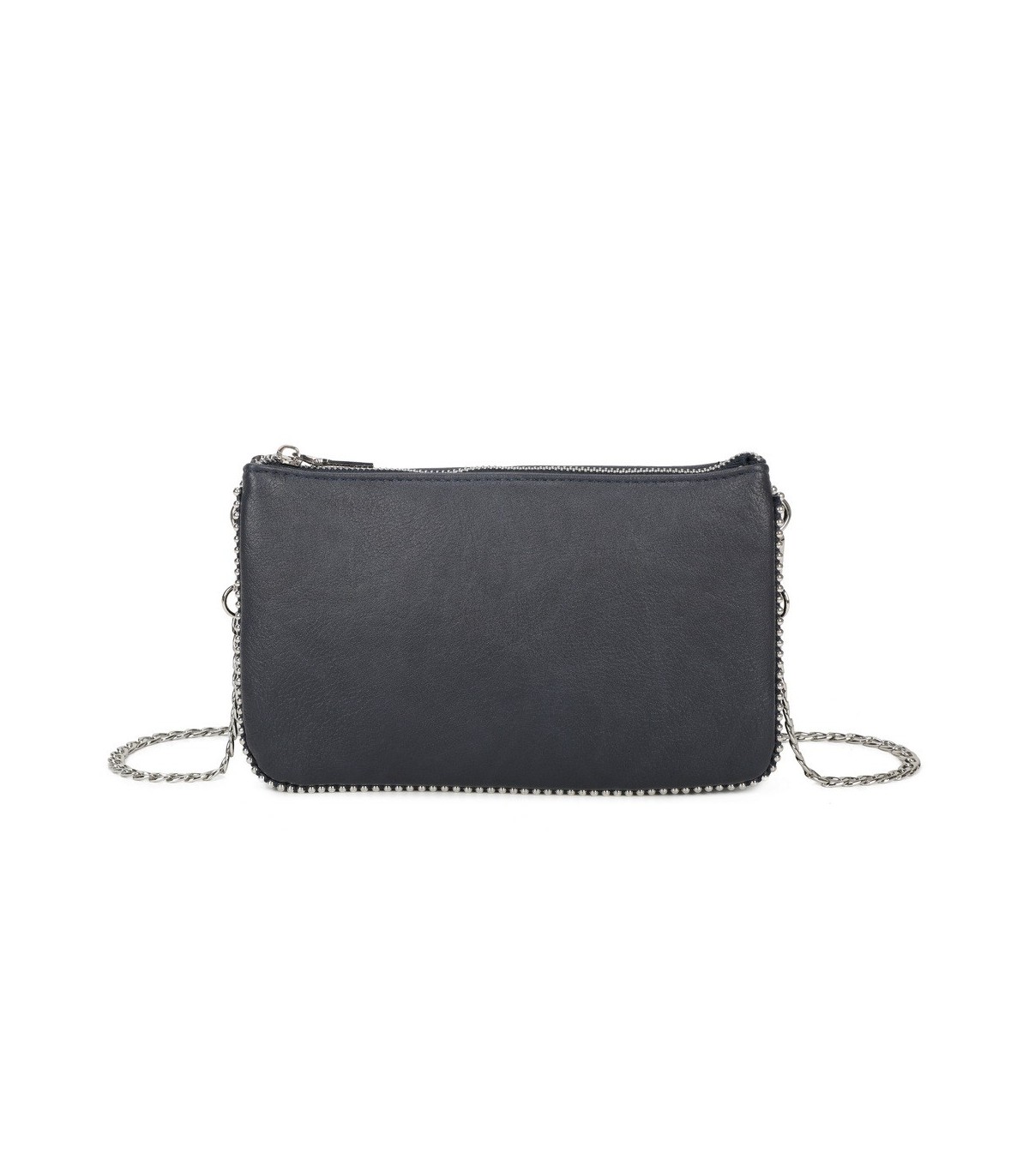 SG001 -  Bolso bandolera para mujer con cadena plateada y dos compartimentos