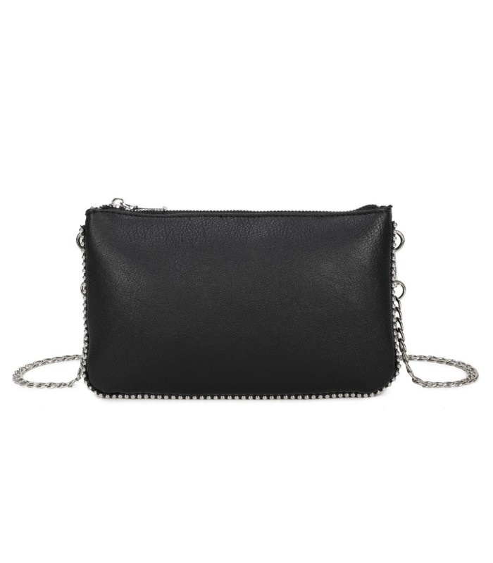 SG001 -  Bolso bandolera para mujer con cadena plateada y dos compartimentos