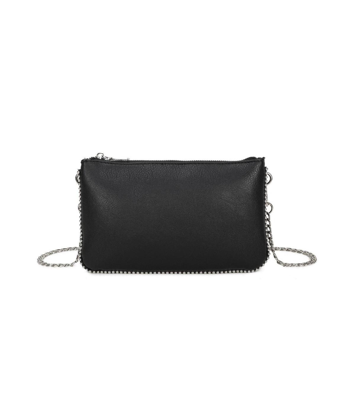 SG001 -  Bolso bandolera para mujer con cadena plateada y dos compartimentos