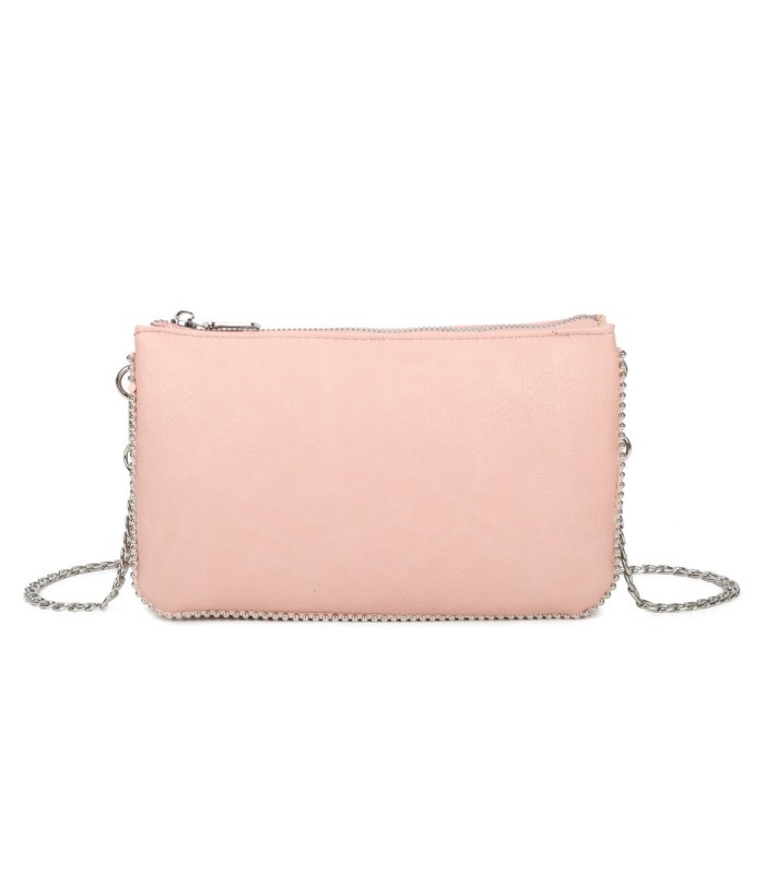 SG001 -  Bolso bandolera para mujer con cadena plateada y dos compartimentos