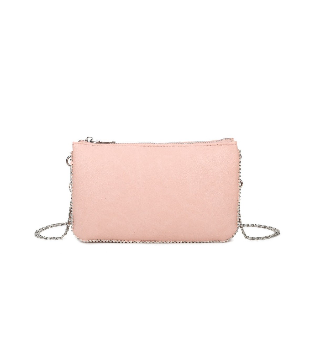 SG001 -  Bolso bandolera para mujer con cadena plateada y dos compartimentos