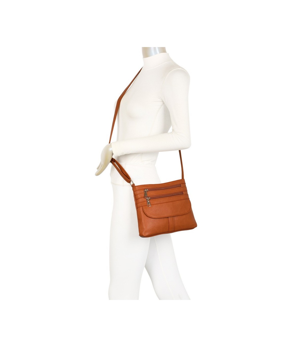 T11800 - Bolso cuadrado con bandolera y múltiples bolsillos